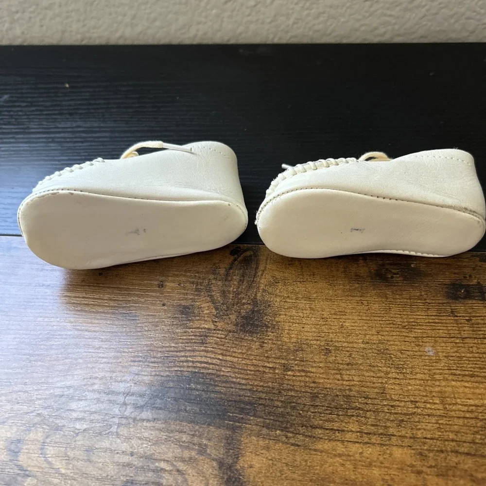 1960s Walker Baby Shoes Pair Original Box Vtg White Leather 220-149 Size 1, Used
